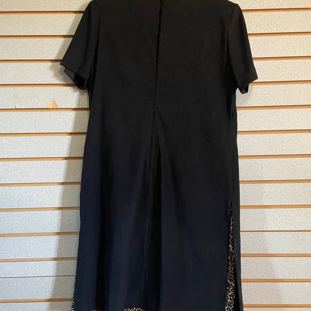 Worthington Dress Women's Size 12 Black Animal Print‎ Short Sleeve Career - Picture 5 of 7